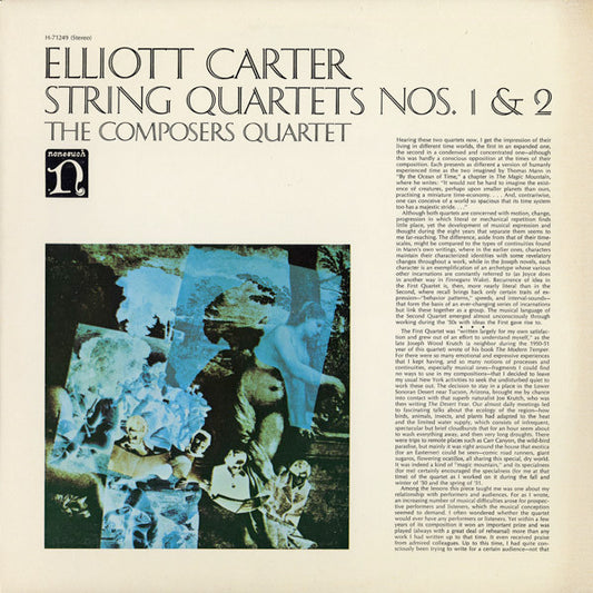 Elliott Carter / The Composers Quartet – String Quartets Nos. 1 & 2 LP