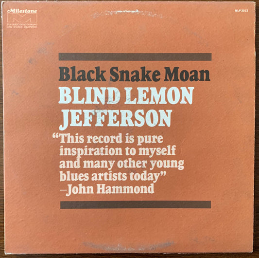 Blind Lemon Jefferson - Black Snake Moan LP