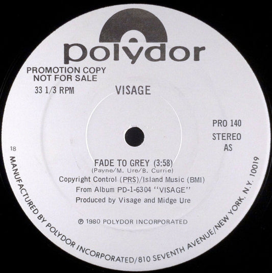 Visage – Fade To Grey 12"