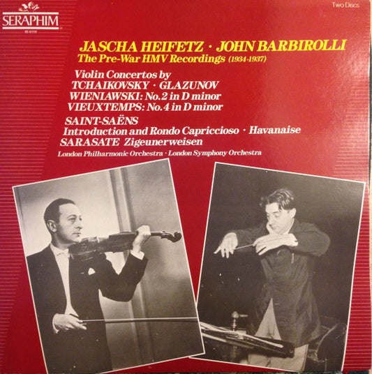 Jascha Heifetz, John Barbirolli, London Symphony Orchestra – The Pre-War HMV Recordings (1934-1937) / Violin Concertos No. 2 In D Minor, No. 4 In D Minor / Introduction And Rondo Capriccioso - Havanaise / Zigeunerweisen 2LP