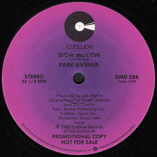Park Avenue  – Slow Motion 12"