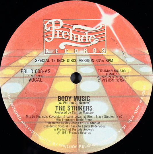 The Strikers ‎– Body Music 12"