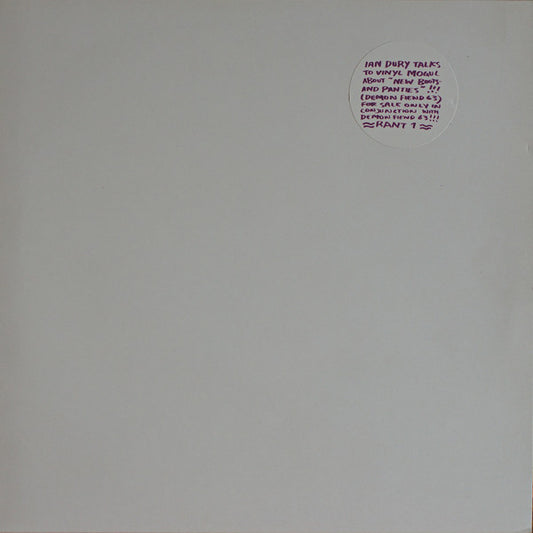Ian Dury ‎– Talks To Vinyl Mogul About "New Boots And Panties"!! LP