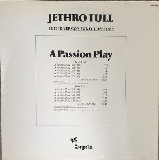 Jethro Tull – A Passion Play (promo/D.J. edit) LP