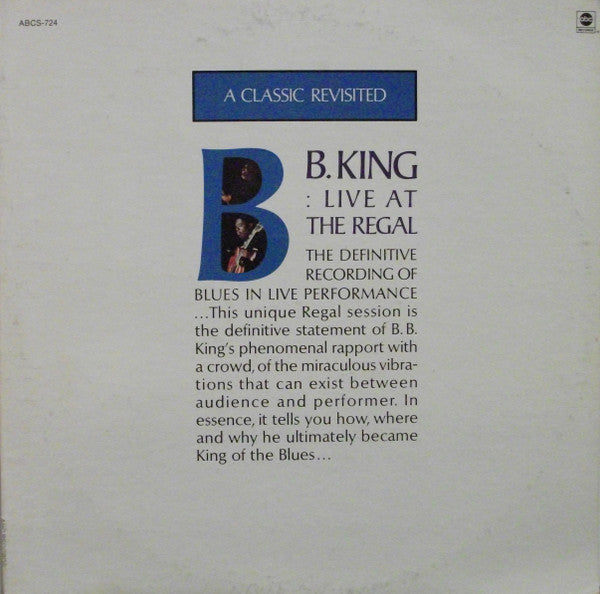 B.B. King - Live At The Regal LP