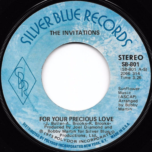 The Invitations - For Your Precious Love / They Say The Girl's Crazy 7"