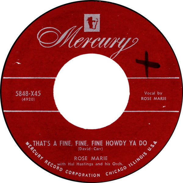 Rose Marie – That's A Fine, Fine, Fine Howdy Ya Do / The Ice Man 7"