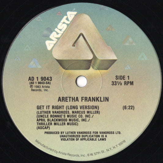 Aretha Franklin – Get It Right 12"