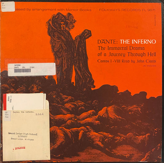 Dante - The Inferno - The Immortal Drama of A Journey Through Hell - Cantos 1 - VIII LP
