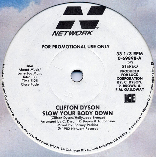 Clifton Dyson - Slow Your Body Down 12"