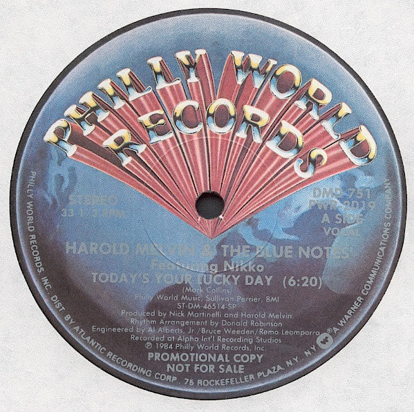 Harold Melvin & The Blue Notes Ft. Nikko - Today's Your Lucky Day 12"