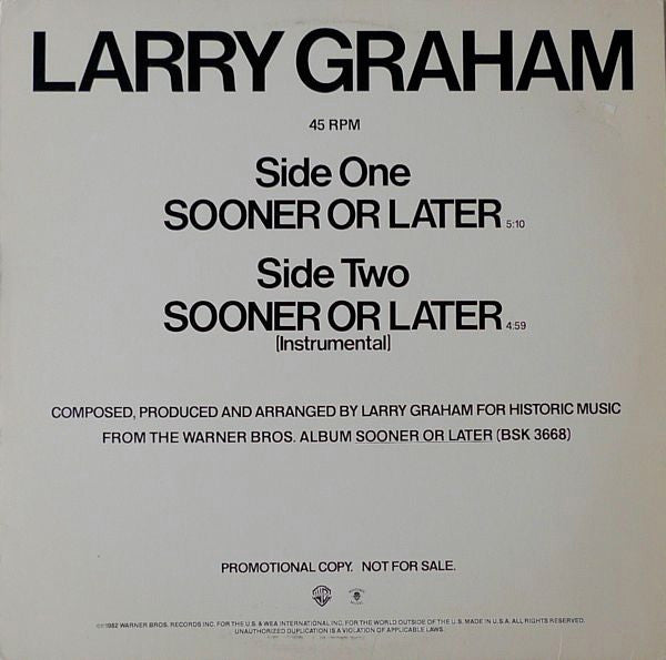 Larry Graham – Sooner Or Later 12"
