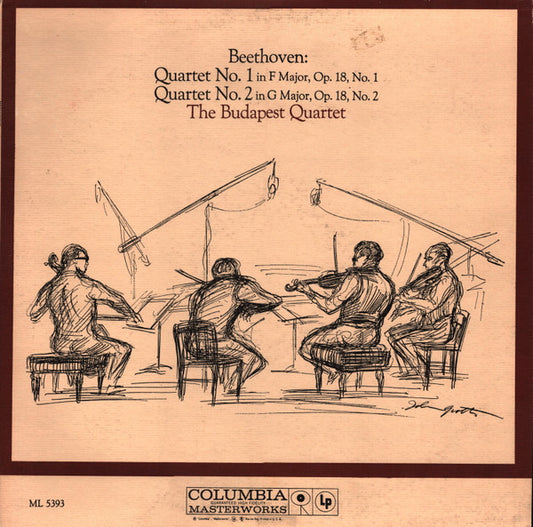 The Budapest Quartet, Beethoven – Quartet No. 1 In F Major, Op. 18, No. 1 / Quartet No. 2 In G Major, Op. 18, No. 2 LP