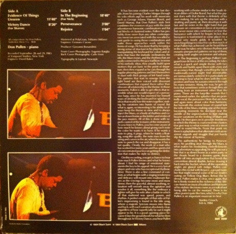 Don Pullen – Evidence Of Things Unseen LP