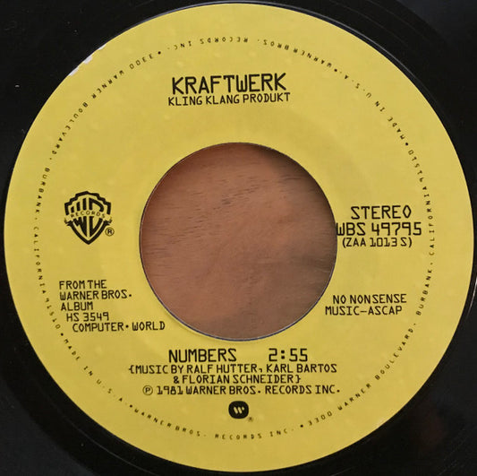 Kraftwerk - Numbers / Computer Love 7"