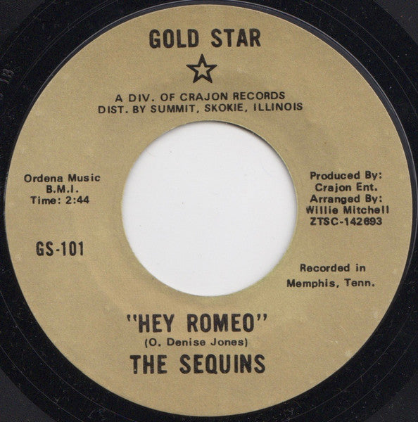 The Sequins – Hey Romeo / I've Got To Overcome 7"