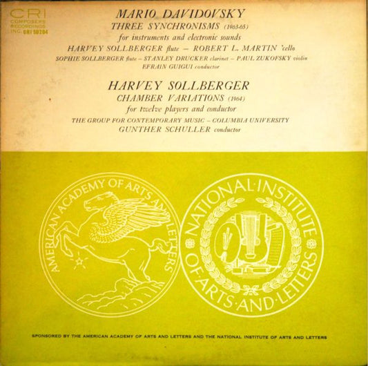 Mario Davidovsky / Harvey Sollberger - Three Synchronisms / Chamber Variations LP