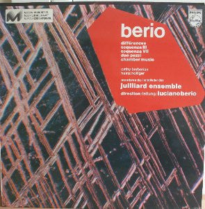 Luciano Berio – Différences - Sequenza III & VII - Due Pezzi - Chamber Music LP