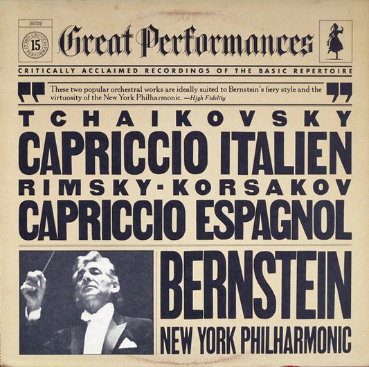 Tchaikovsky, Rimsky-Korsakov, Bernstein, New York Philharmonic – Capriccio Italien / Capriccio Espagnol LP
