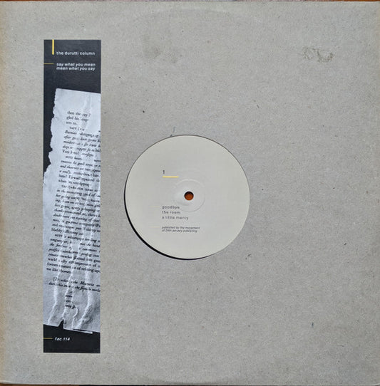 Durutti Column - Say What You Mean, Mean What You Say LP