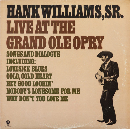 Hank Williams – Live At The Grand Ole Opry LP