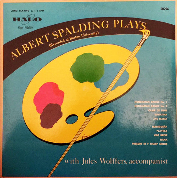 Albert Spalding, Jules Wolffers – Albert Spalding Plays (Black Label) LP