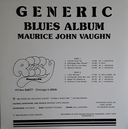 Maurice John Vaughn – Generic Blues Album LP