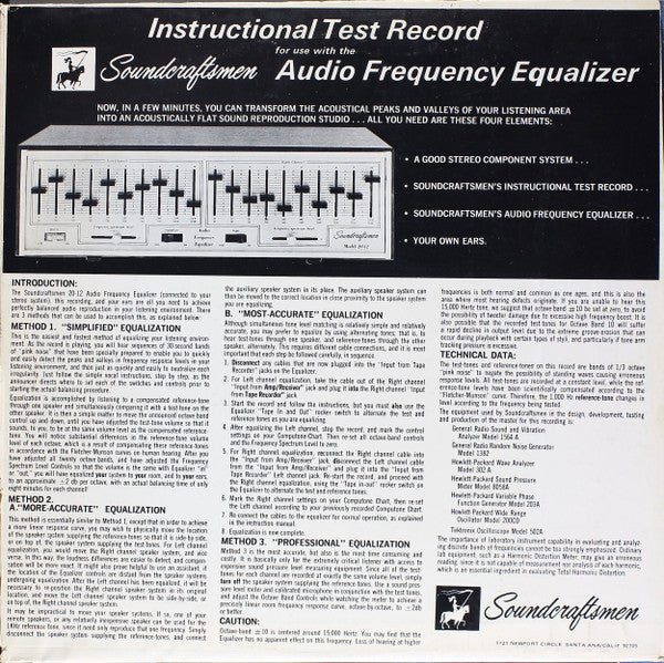 Unknown Artist – Instructional Test Record LP
