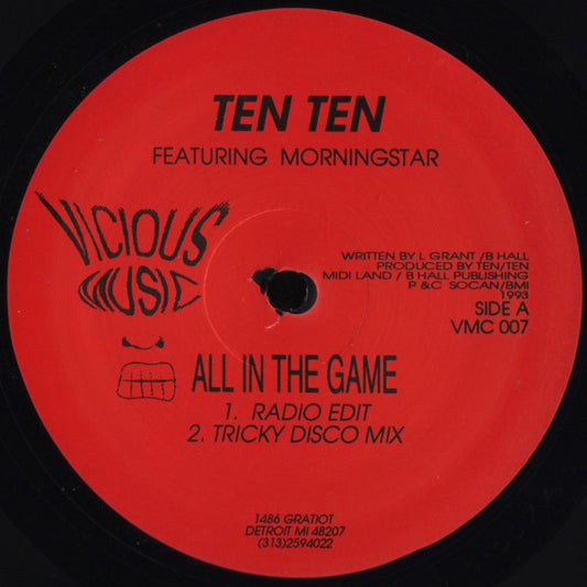 Ten Ten – All In The Game / Its Just A Groove (The Remixes) 12"