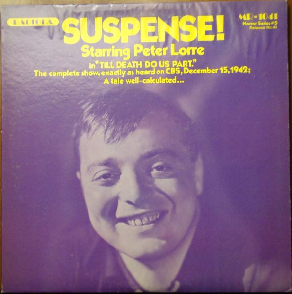 Peter Lorre / Vincent Price – 'Till Death Do Us Part / The Complete Horror Classic "Blood Bath" LP