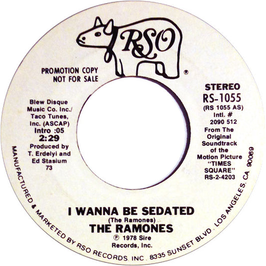 The Ramones – I Wanna Be Sedated (White Label Promo) 7"