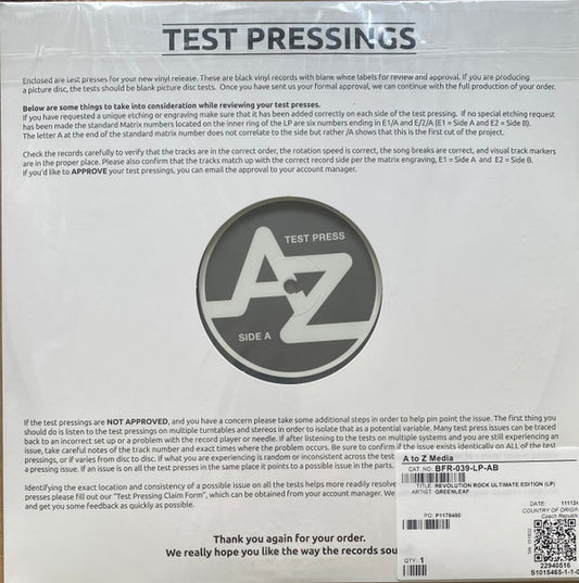 Greenleaf – Revolution Rock Ultimate Edition (Test Pressing) LP