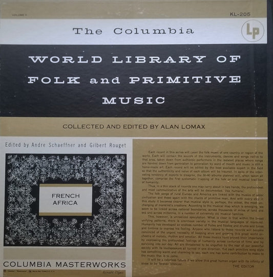 Various Artists - World Library Of Folk & Primitive Music (French Africa) LP