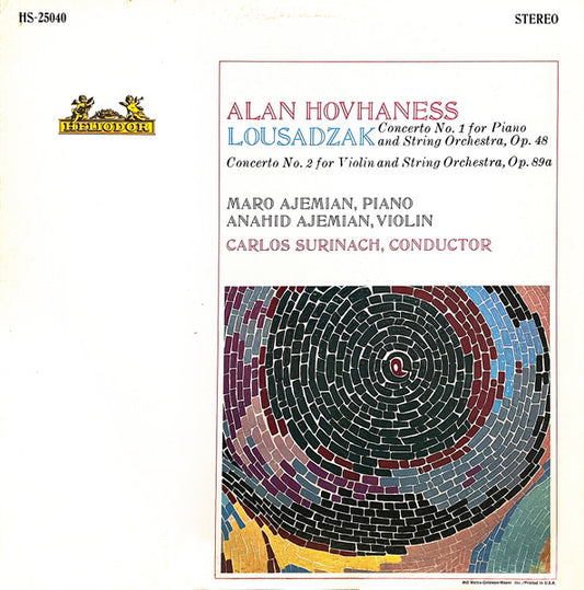 Alan Hovhaness - Lousadzak: Concerto No. 1 For Piano And String Orchestra, Op. 48 LP