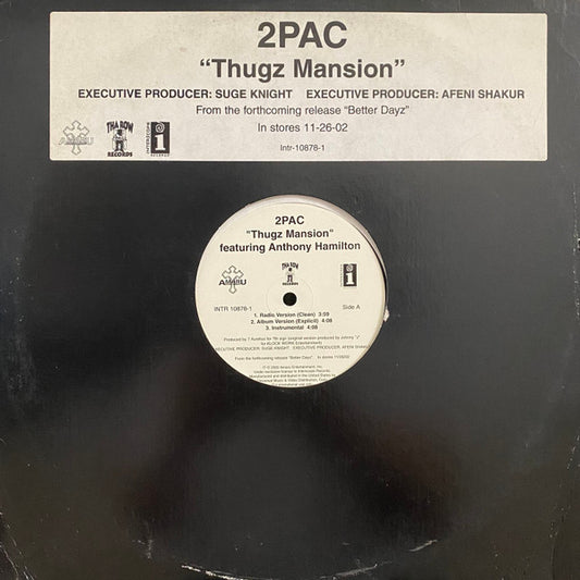 2Pac – Thugz Mansion (Promo) 12"