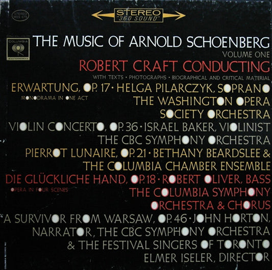 Schoenberg / Robert Craft - The Music of Arnold Schoenberg Volume 1 (2 LP)