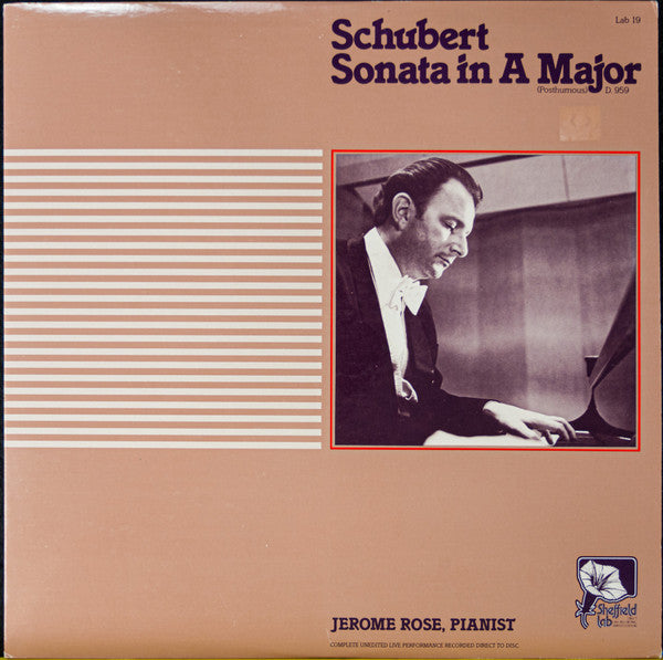 Schubert / Jerome Rose ‎– Sonata In A Major (Posthumous) D. 959 LP