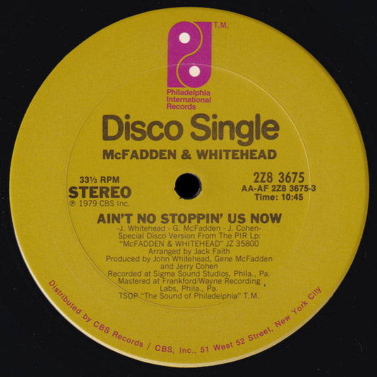 McFadden & Whitehead – Ain't No Stoppin' Us Now 12"