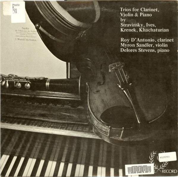 Stravinsky, Ives, etc. - Trios For Clarinet, Violin & Piano LP