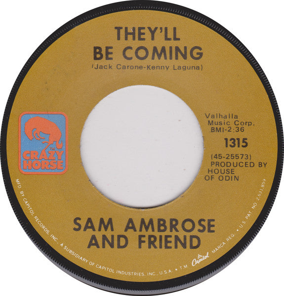 Sam Ambrose And Friend – They'll Be Coming / Ram Ram 7"