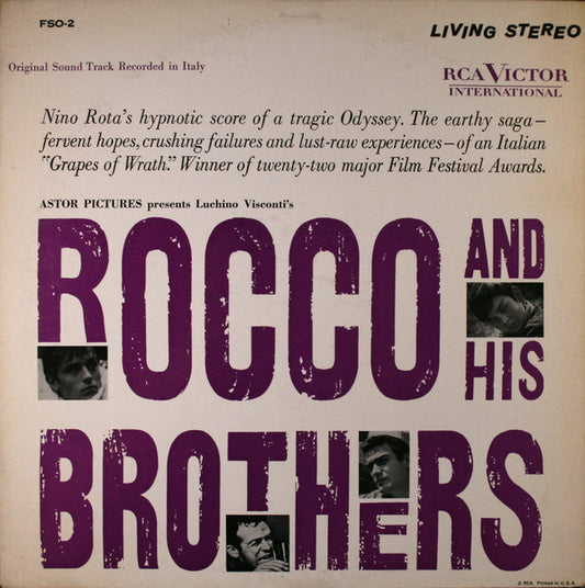 Soundtrack - Nino Rota – Rocco And His Brothers LP