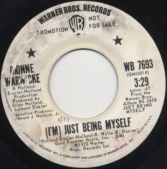 Dionne Warwicke – (I'm) Just Being Myself (Promo) 7"