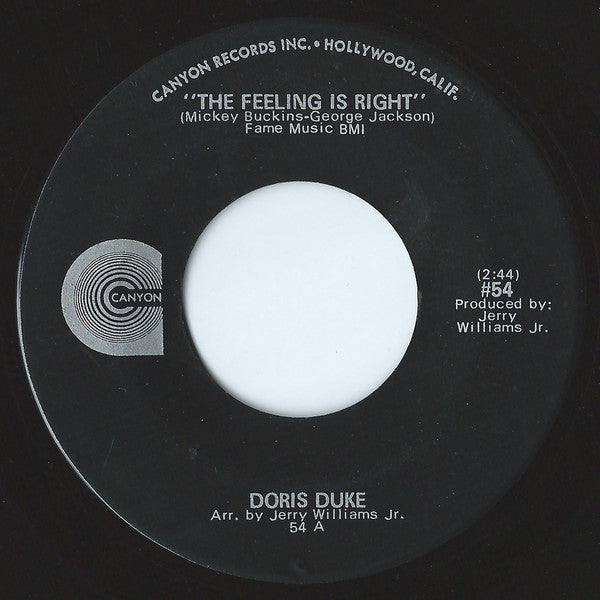 Doris Duke – The Feeling Is Right / He's Gone 7"