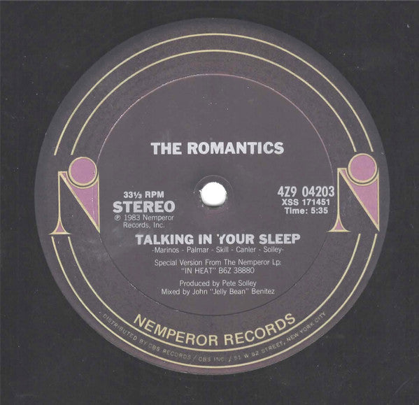 The Romantics - Talking In Your Sleep b/w Instrumental 12"