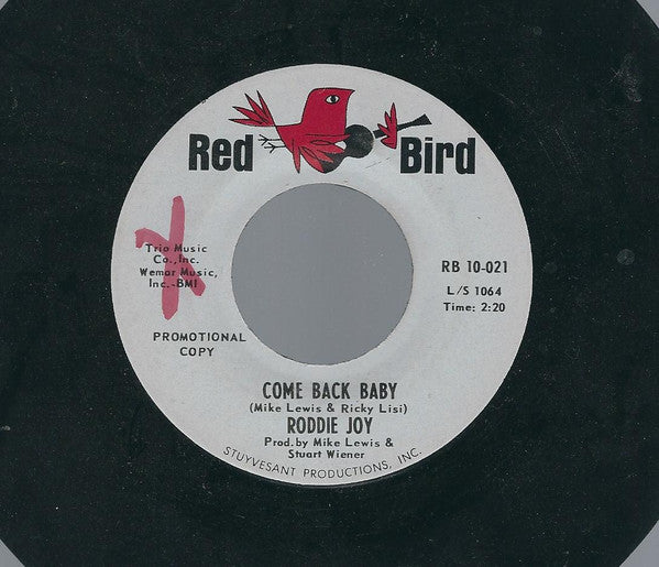 Roddie Joy – Come Back Baby / Love Hit Me With A Wallop (Promo) 7"