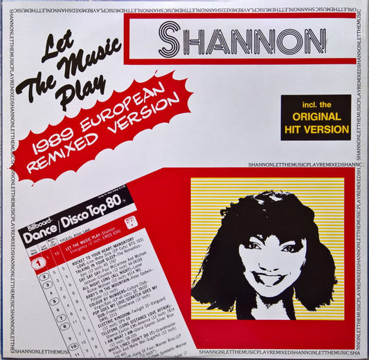 Shannon – Let The Music Play (1989 European Remixed Version) 12"