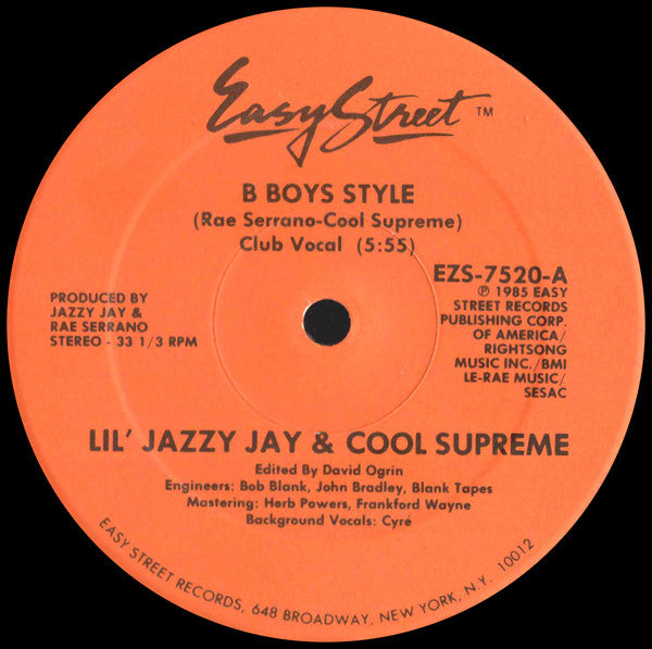 Lil' Jazzy Jay & Cool Supreme – B-Boys Style 12"