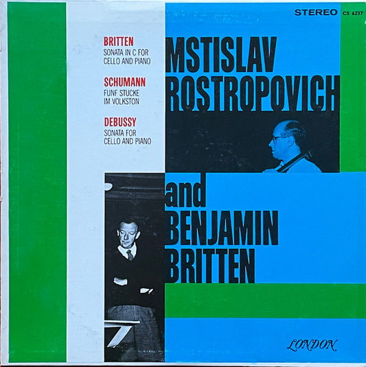 Mstislav Rostropovitch / Benjamin Britten – Britten Sonata In C For Cello And Piano LP