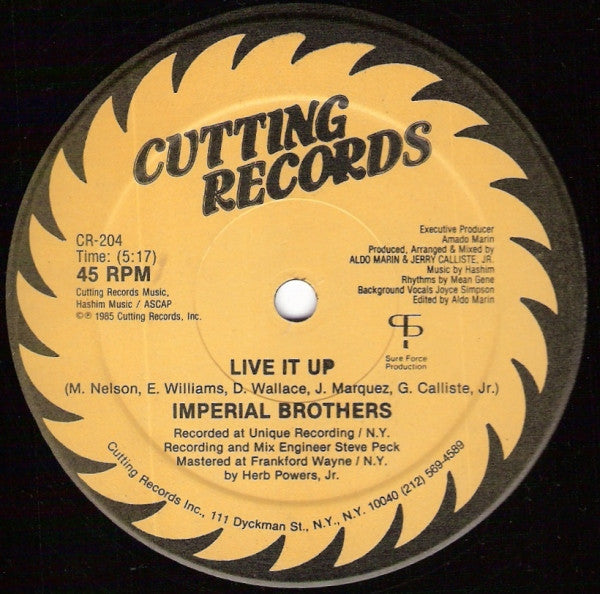 Imperial Brothers ‎– Live It Up 12"