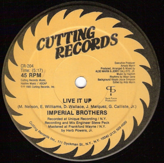Imperial Brothers ‎– Live It Up 12"